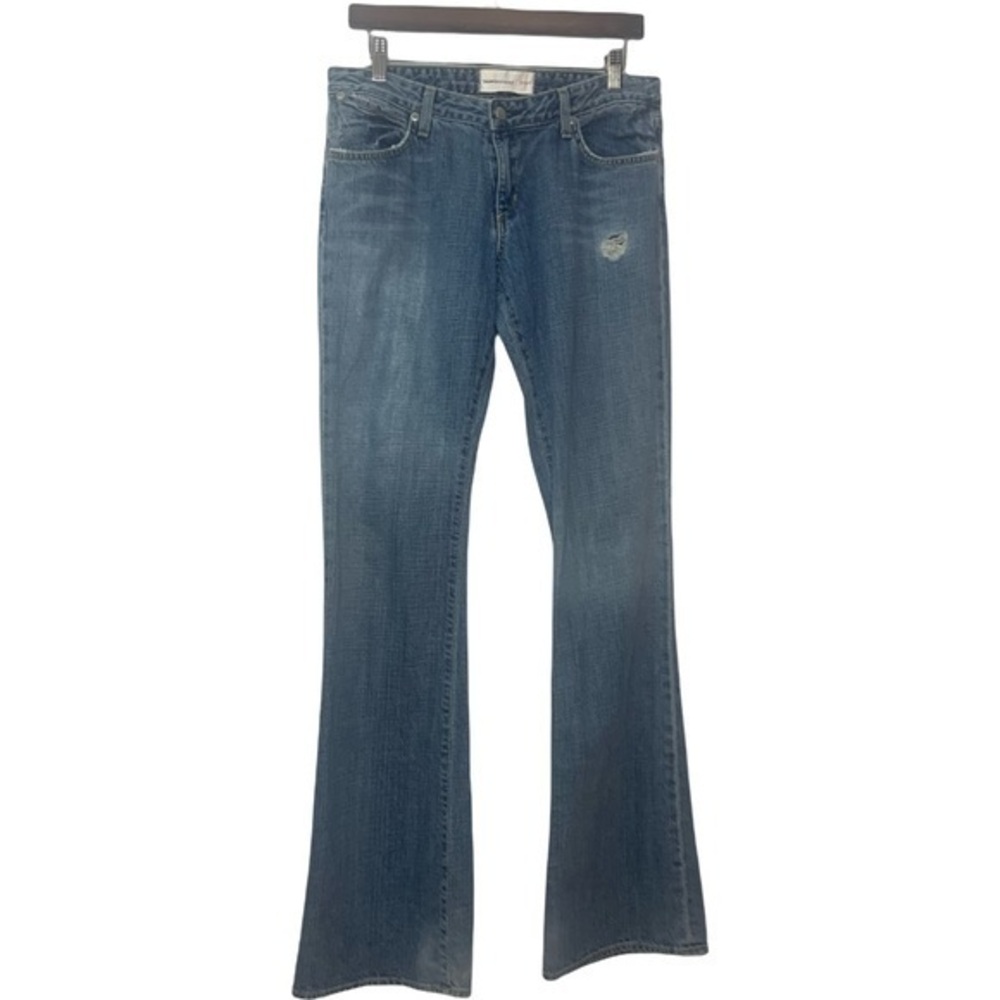 Paper Denim & Cloth 2 Mod 86 Liberty Flare Distressed Bootcut Blue Denim Jeans